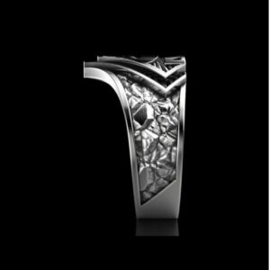14 Kt  White Gold Fine Jewelry Super Man Antique Finger Ring Size 8-11