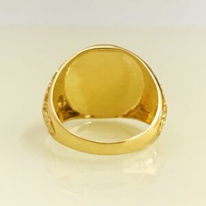 18 Kt Real Solid Yellow Gold St. George Fighting Dragon Ring Size 8-12
