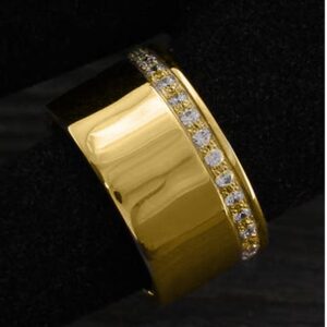 18 Kt Yellow Gold Fine Jewelry Lovers Couple Making Love Ring Size 6-9
