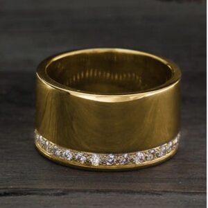 18 Kt Yellow Gold Fine Jewelry Lovers Couple Making Love Ring Size 6-9