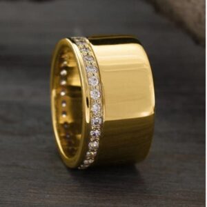 18 Kt Yellow Gold Fine Jewelry Lovers Couple Making Love Ring Size 6-9