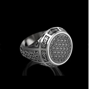 14 Kt  White Gold Fine Jewelry Vintage Antique Men'S Ring Size 8-12