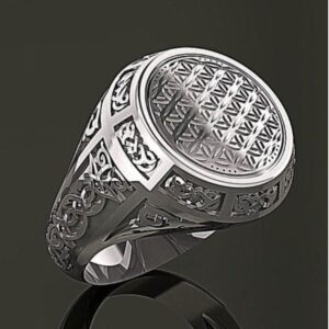 14 Kt  White Gold Fine Jewelry Vintage Antique Men'S Ring Size 8-12