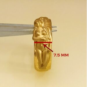 Fine Jewelry 18 Kt Hallmark  Yellow Gold Adam & Eve Band Ring Size 6-9