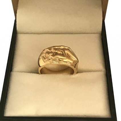 Fine Jewelry 18 Kt Hallmark  Yellow Gold Adam & Eve Band Ring Size 6-9