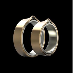 14Kt Yellow Gold CZ & Onyx Stones His & Her Wedding Couple Band Rings