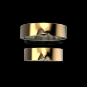 14Kt Yellow Gold CZ & Onyx Stones His & Her Wedding Couple Band Rings