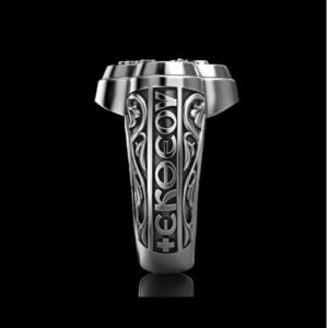Fine Jewelry 14 Kt White Gold Jesus Cross Antique Men'S Ring Size 9-11