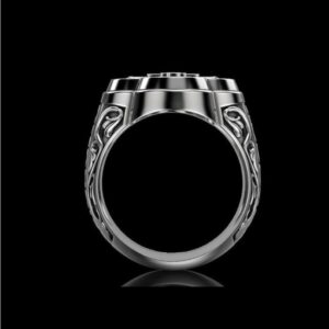 Fine Jewelry 14 Kt White Gold Jesus Cross Antique Men'S Ring Size 9-11
