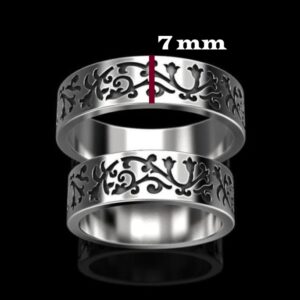 14Kt White Gold His Her Matching Couple Promise Wedding 2 Pc Band Set