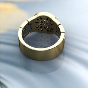 Fine Jewelry 18 Kt   Yellow Gold CZ Men'S Statement Ring Size 8-11