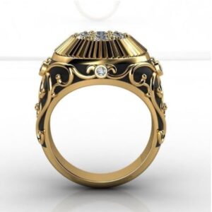 Fine Jewelry 18 Kt   Yellow Gold CZ Men'S Engagement Ring Size 9-11