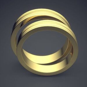 18Kt Yellow Gold His Her Matching Couple Promise Wedding 2 Pc Band Set