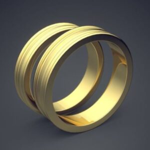 18Kt Yellow Gold His Her Matching Couple Promise Wedding 2 Pc Band Set
