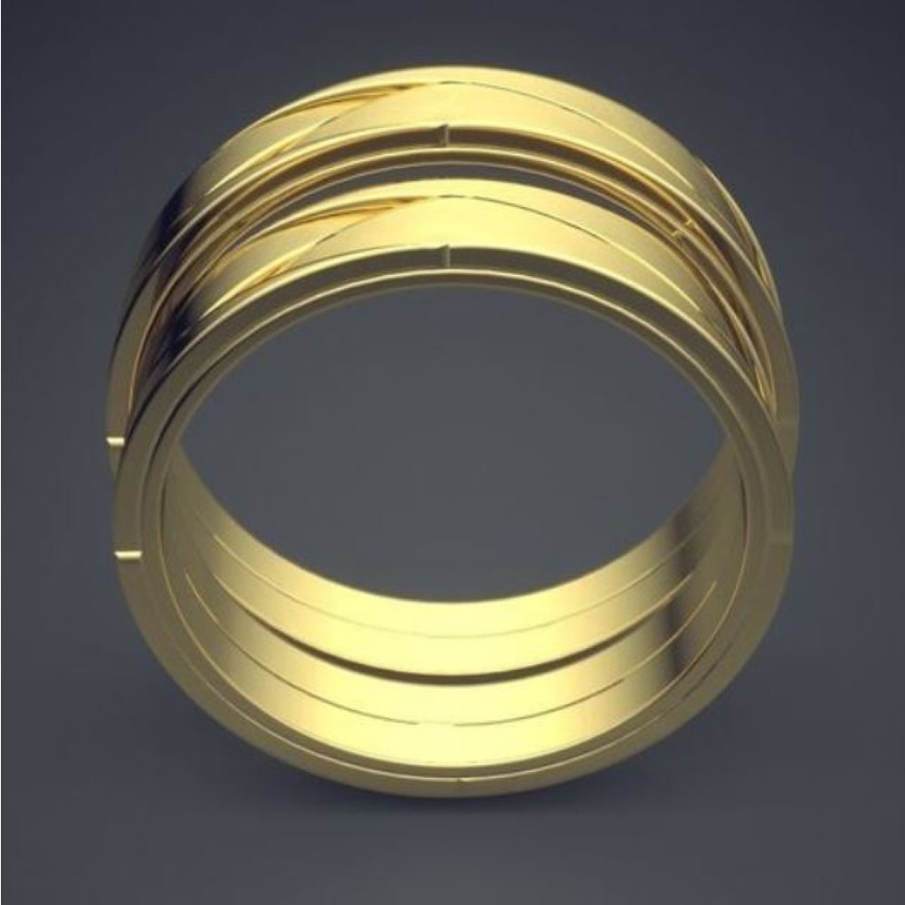 18Kt Yellow Gold His Her Matching Couple Promise Wedding 2 Pc Band Set - Image 3