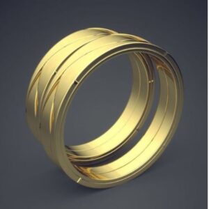 18Kt Yellow Gold His Her Matching Couple Promise Wedding 2 Pc Band Set