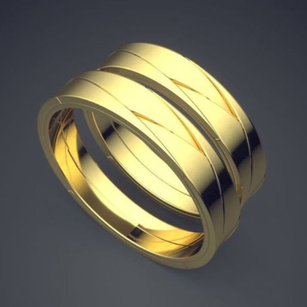 18Kt Yellow Gold His Her Matching Couple Promise Wedding 2 Pc Band Set