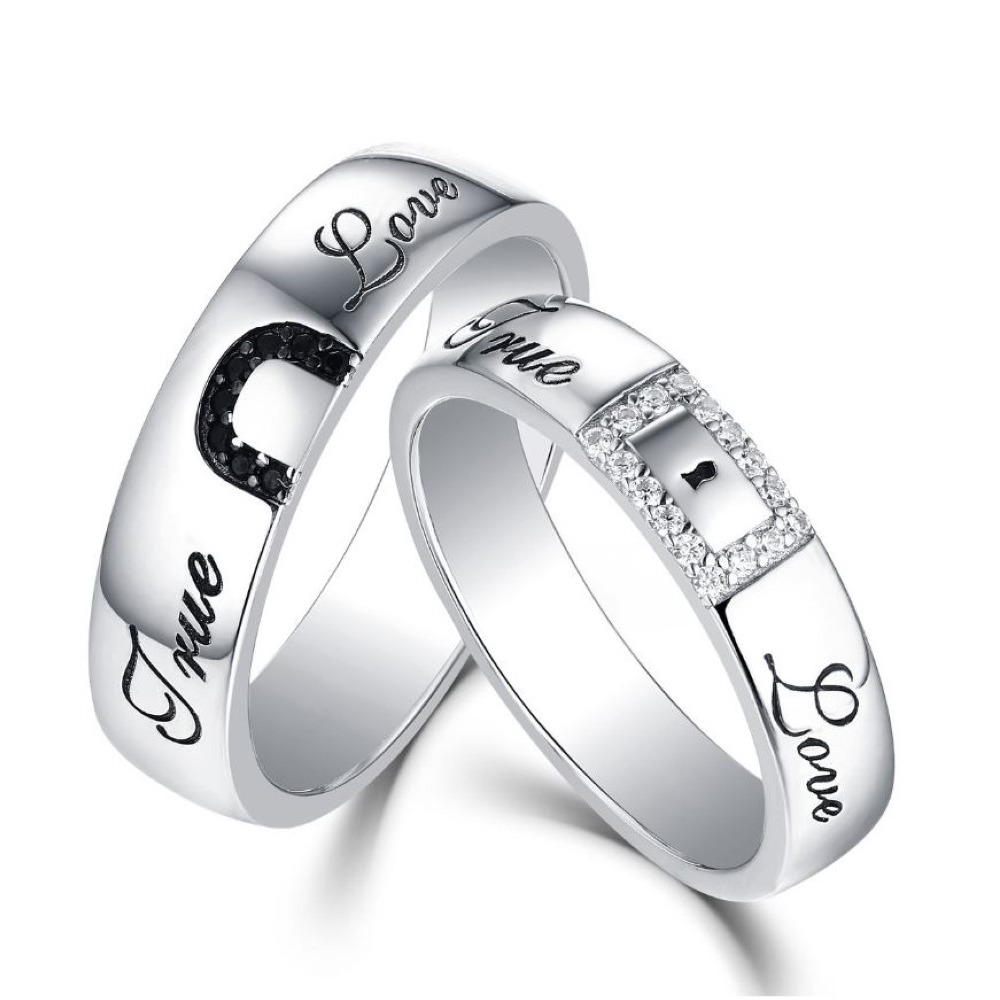 14 Kt   White Gold CZ Stone His & Her Wedding Couple Bands 2 Pc Rings
