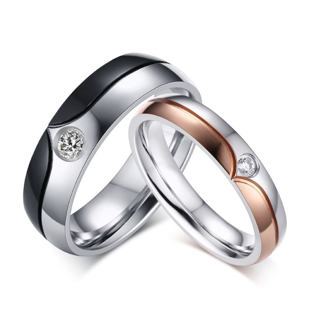 14 Kt   White Gold CZ Stone His & Her Wedding Couple Bands 2 Pc Rings