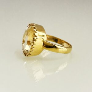 22 Kt  Yellow Gold Engagement Wedding Citrine Gemstone Ring Size 6,7,8