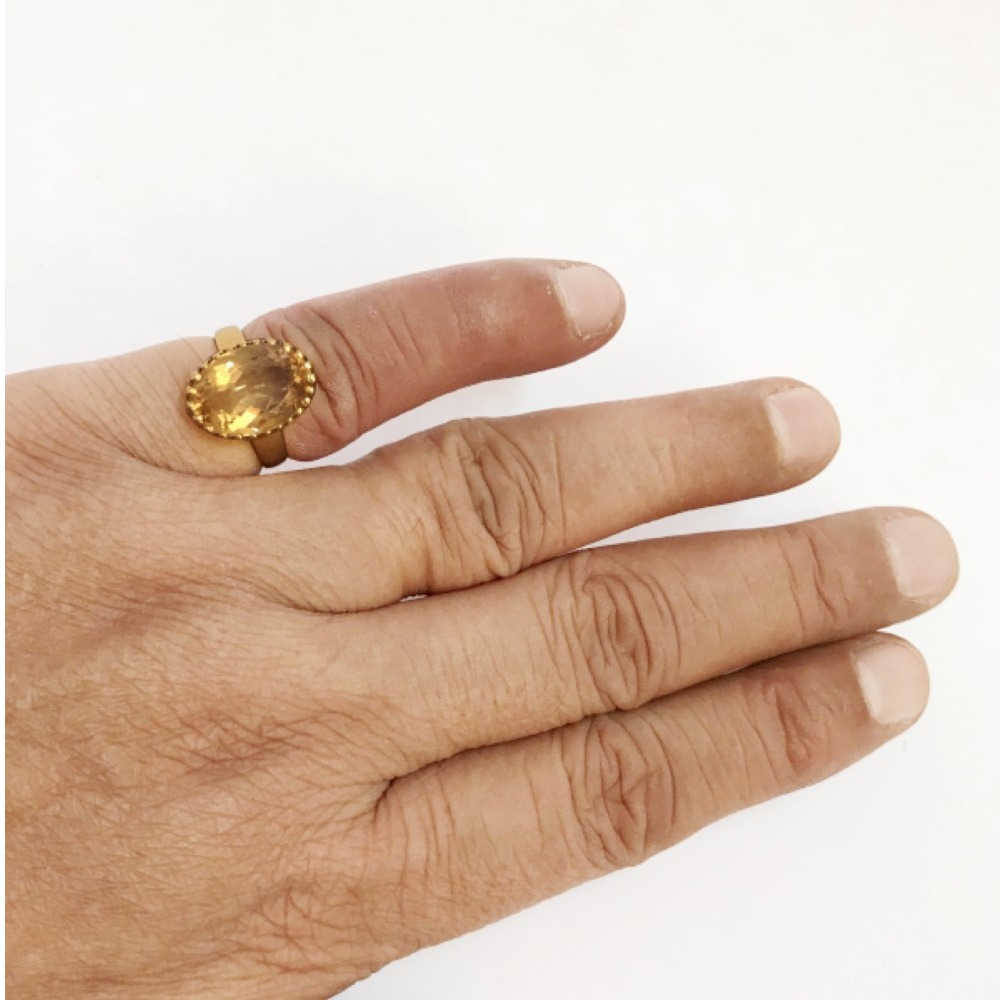 22 Kt  Yellow Gold Engagement Wedding Citrine Gemstone Ring Size 6,7,8