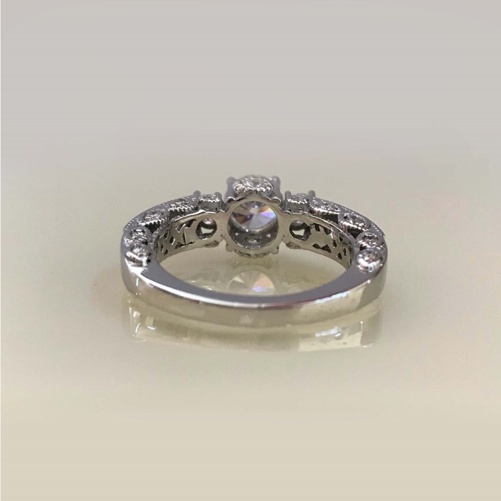 14 Kt White Gold Engagement Cubic Zirconia Gemstone Ring Size 5,6,7,8 - Image 5