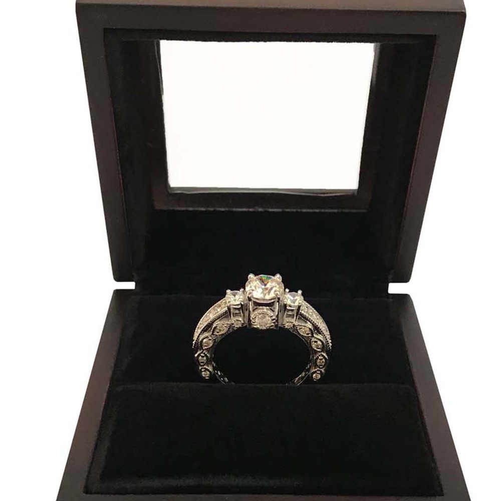 14 Kt White Gold Engagement Cubic Zirconia Gemstone Ring Size 5,6,7,8 - Image 4