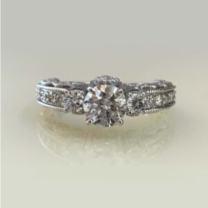 14 Kt  White Gold Engagement Cubic Zirconia Gemstone Ring Size 5,6,7,8