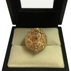 Fine Jewelry 18 Kt  Solid Yellow Gold Lion Head Men'S Ring Size 8-12