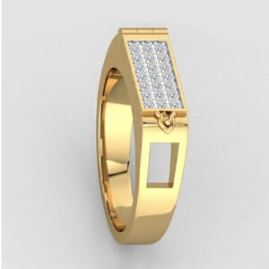 18 Kt  Solid Yellow Gold Hidden Name Cubic Zirconia CZ Ring Size 6-10