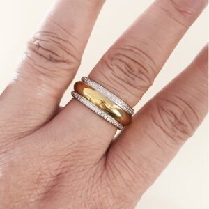 14 Kt Real Solid Yellow Gold CZ Engagement Band Finger Ring Size 6-11