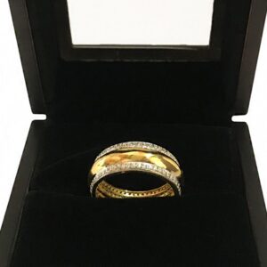 14 Kt Real Solid Yellow Gold CZ Engagement Band Finger Ring Size 6-11
