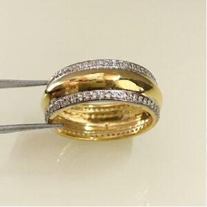 14 Kt Real Solid Yellow Gold CZ Engagement Band Finger Ring Size 6-11