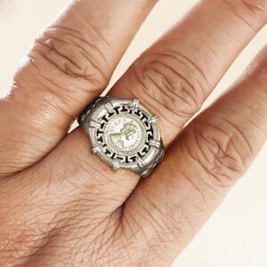 Fine Jewelry 18 Kt   Yellow Gold Queen Victoria Men'S Ring Size 9-11
