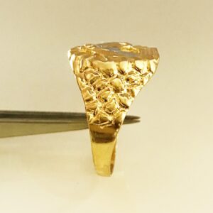 Fine Jewelry 18 Kt  Yellow Gold Horse Face Men'S Ring Size 10,11,12,13