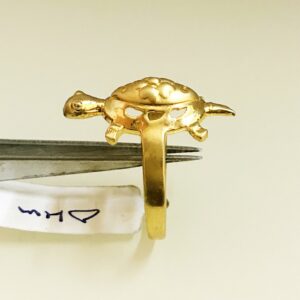 Fine Jewelry 18 Kt Hallmark  Solid Yellow Gold Tortoise Ring Size 7-10