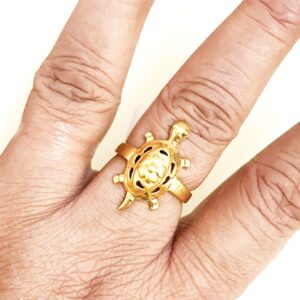 Fine Jewelry 18 Kt Hallmark  Solid Yellow Gold Tortoise Ring Size 7-10