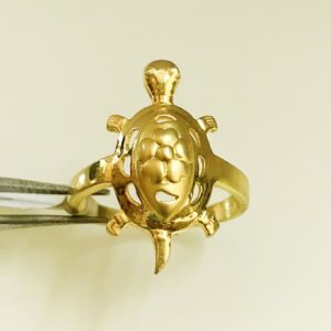 Fine Jewelry 18 Kt Hallmark  Solid Yellow Gold Tortoise Ring Size 7-10