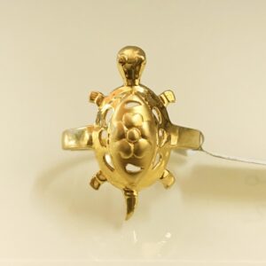 Fine Jewelry 18 Kt Hallmark  Solid Yellow Gold Tortoise Ring Size 7-10