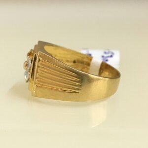 Fine Jewelry 18 Kt Real Solid Yellow Gold Flower Men'S Ring Size 8-13