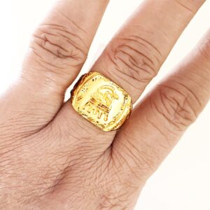 Fine Jewelry 18 Kt Hallmark  Solid Yellow Gold Men'S Ring Size 8-12