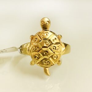 Fine Jewelry 18 Kt Hallmark  Solid Yellow Gold Tortoise Ring Size 6-10