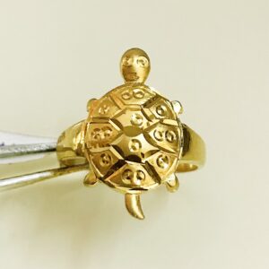 Fine Jewelry 18 Kt Hallmark  Solid Yellow Gold Tortoise Ring Size 6-10