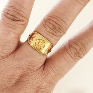 Fine Jewelry 18 Kt Hallmark  Solid Yellow Gold Men'S Ring Size 8-12