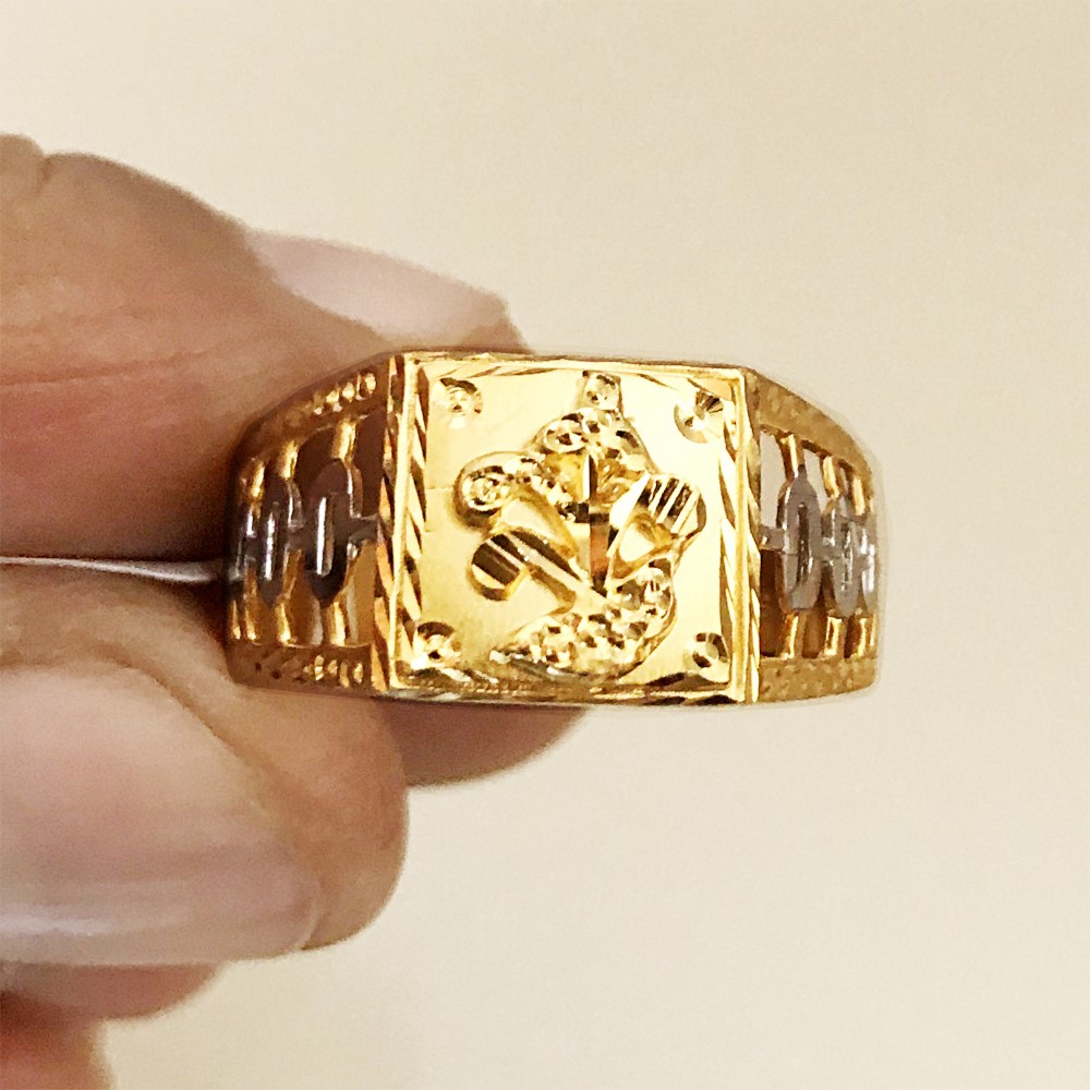 Fine Jewelry 18 Kt Hallmark  Solid Yellow Gold Men'S Ring Size 8-12