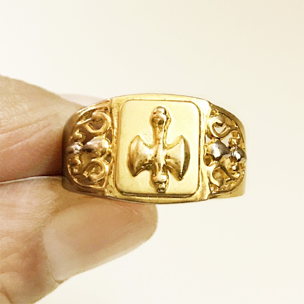 Fine Jewelry 18 Kt Hallmark  Solid Yellow Gold Men'S Ring Size 8-12