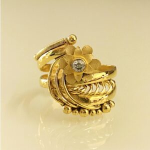 Fine Jewelry 18 Kt   Yellow Gold Women'S Wedding Wear Ring Size 6,7,8