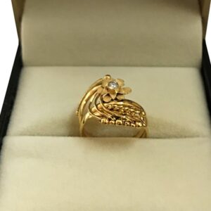 Fine Jewelry 18 Kt   Yellow Gold Women'S Wedding Wear Ring Size 6,7,8
