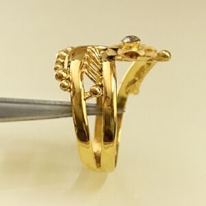 Fine Jewelry 18 Kt   Yellow Gold Women'S Wedding Wear Ring Size 6,7,8