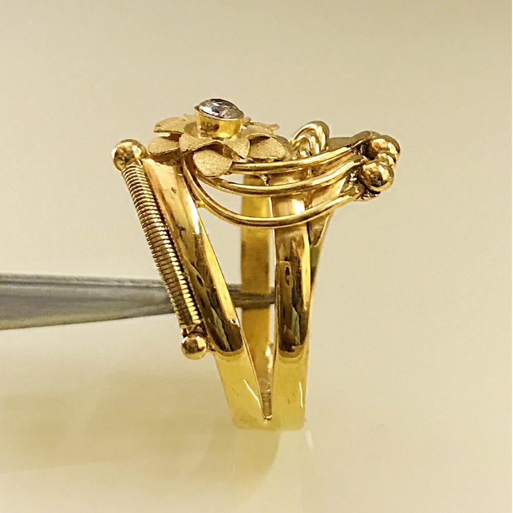 Fine Jewelry 18 Kt   Yellow Gold Women'S Wedding Wear Ring Size 6,7,8
